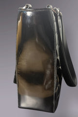 Chanel Chocolate Bar Black Patent Leather Tote | French Vintage