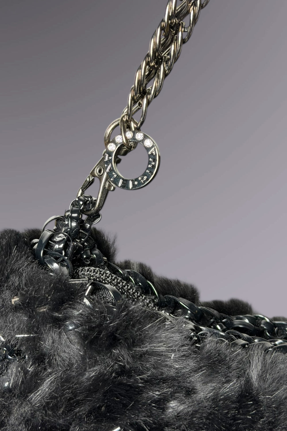 Anteprima Black Fur and Wire Shoulder Bag | Japanese Secondhand