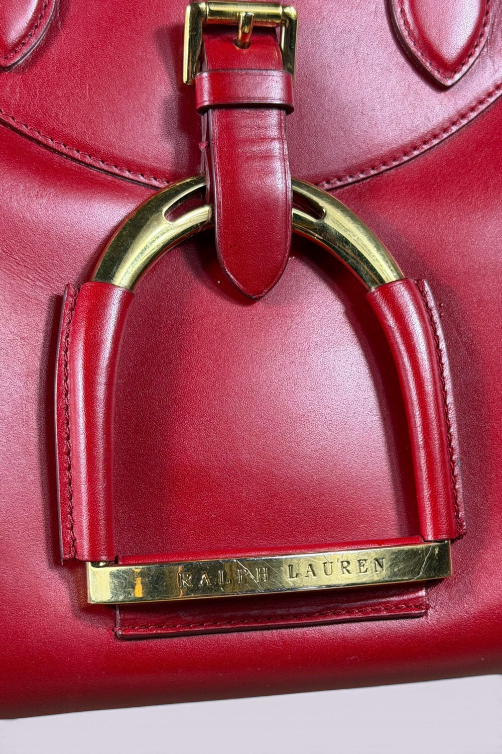 Ralph Lauren Red Leather Stirrup Bag | American Secondhand