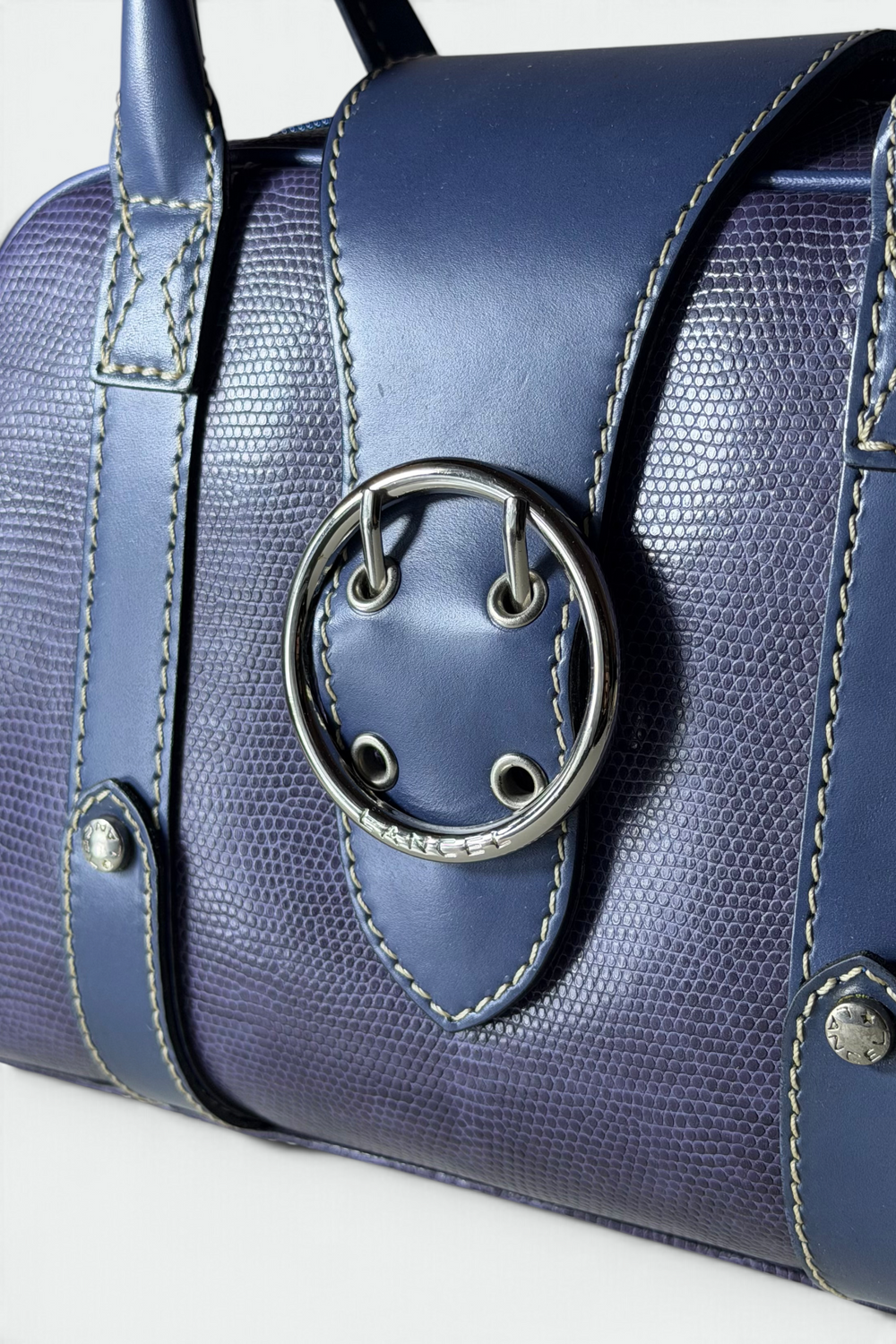 COMING SOON: LANCEL PURPLE LIZARD-EMBOSSED LEATHER BOWLER BAG | FRENCH SECONDHAND