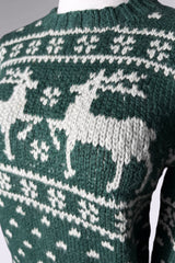 Ralph Lauren Roughwear Reindeer Hand-Knit Wool Sweater | American Vintage