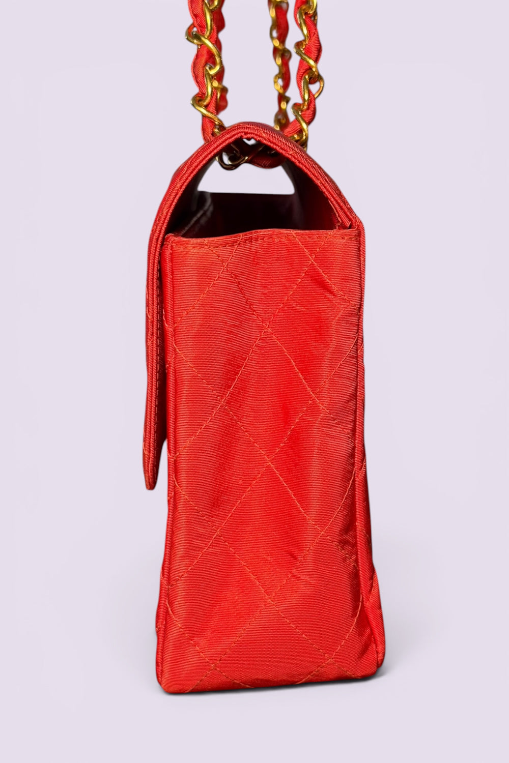Chanel 90s Small Red Classic Single Flap Bag | French Vintage