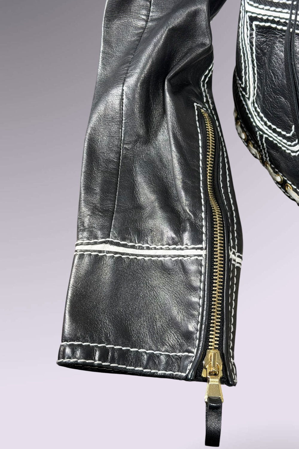 Roberto Cavalli Leather Trompe L’oeil Jacket | Italian Vintage