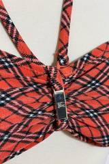 Burberry Blue Label Nova Check Multiway Bandeau 3-Piece Bikini Set with Cover-Up Skirt | British Secondhand