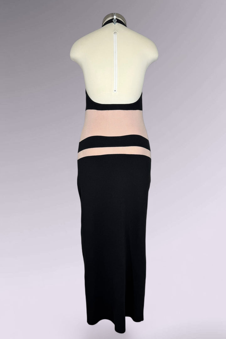 Ralph Ralph Lauren Colorblock Halter Knit Maxi Dress | American Vintage