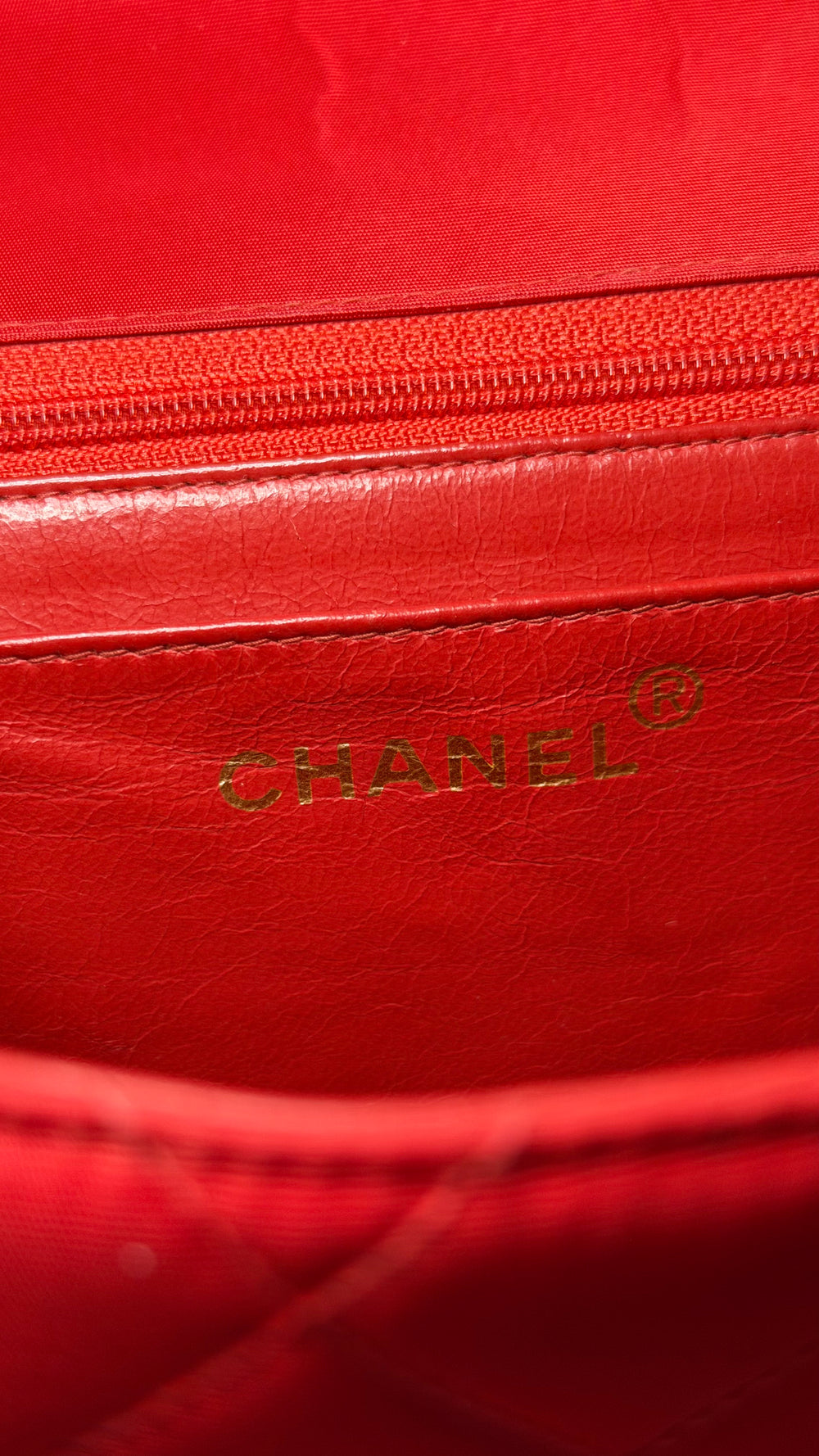 Chanel 90s Small Red Classic Single Flap Bag | French Designer Vintage