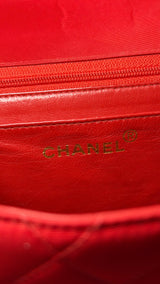 Chanel 90s Small Red Classic Single Flap Bag | French Designer Vintage
