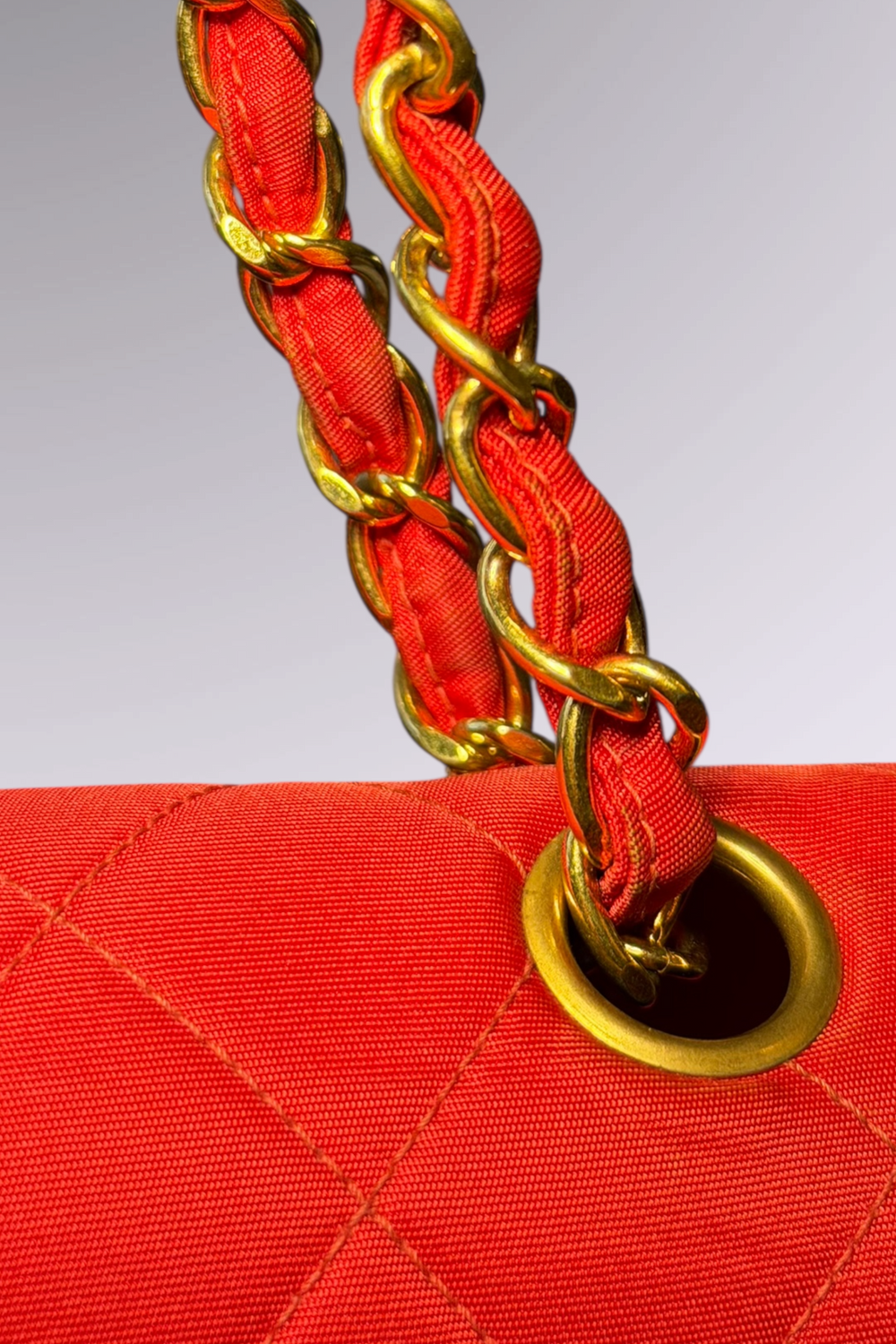 Chanel 90s Small Red Classic Single Flap Bag | French Designer Vintage