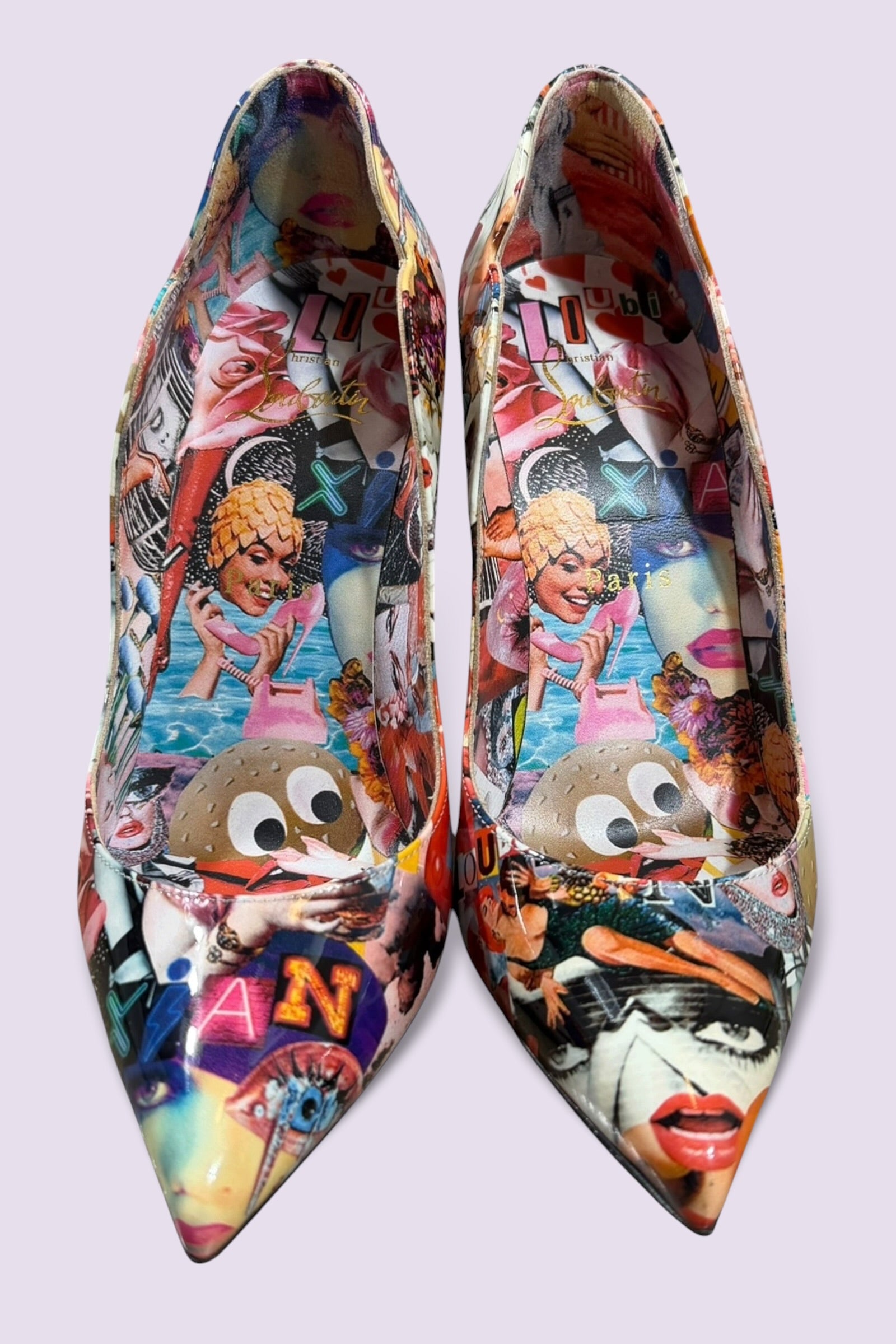 Christian Louboutin Collage Print Pumps Red Bottom | French Secondhand