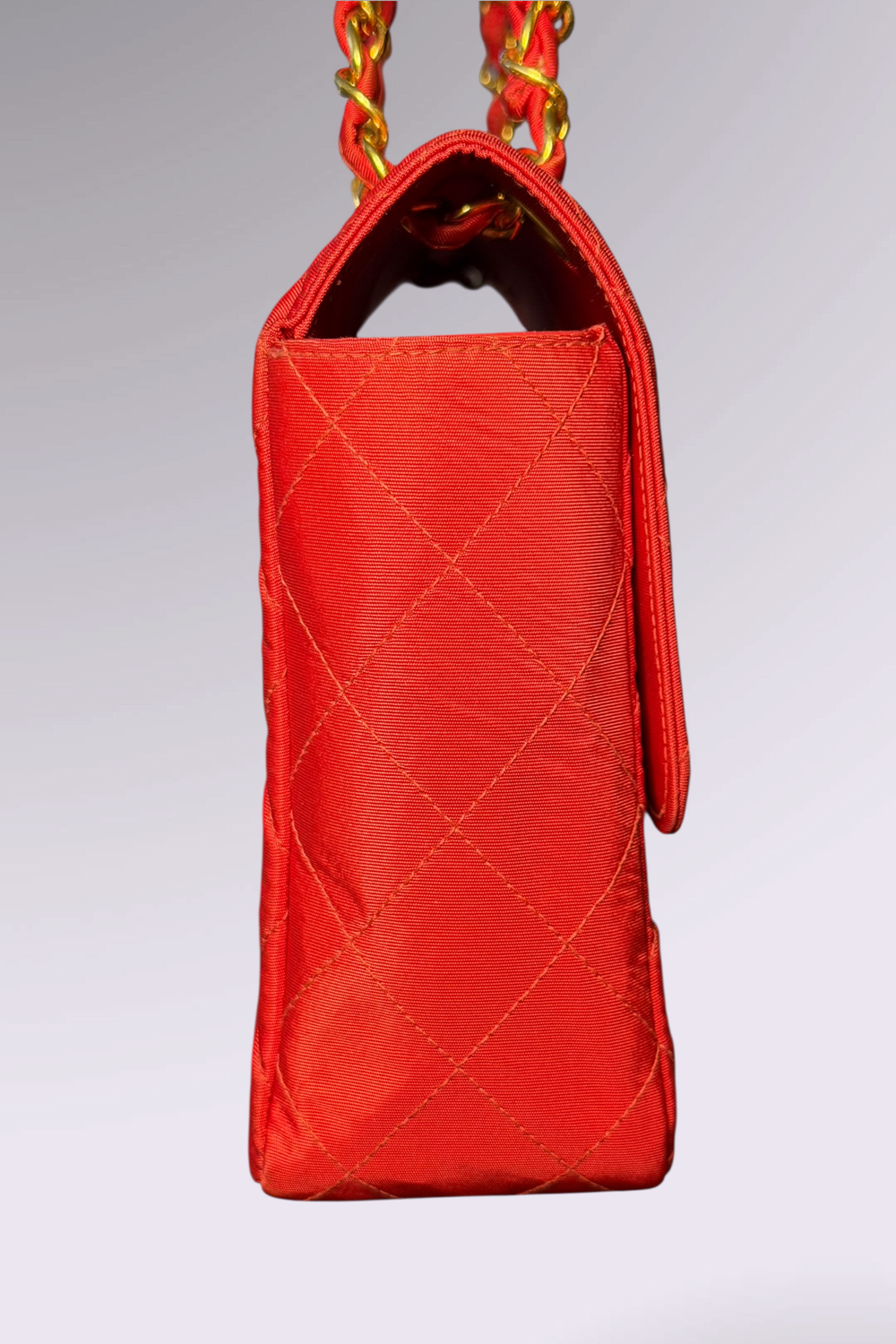 Chanel 90s Small Red Classic Single Flap Bag | French Designer Vintage