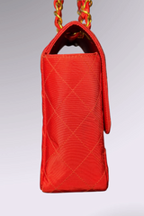 Chanel 90s Small Red Classic Single Flap Bag | French Designer Vintage