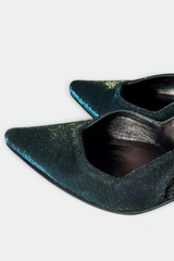 GIUSEPPE ZANOTTI DESIGN IRIDESCENT POINTED-TOE KITTEN HEELS | ITALIAN SECONDHAND