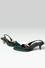 GIUSEPPE ZANOTTI DESIGN IRIDESCENT POINTED-TOE KITTEN HEELS | ITALIAN SECONDHAND
