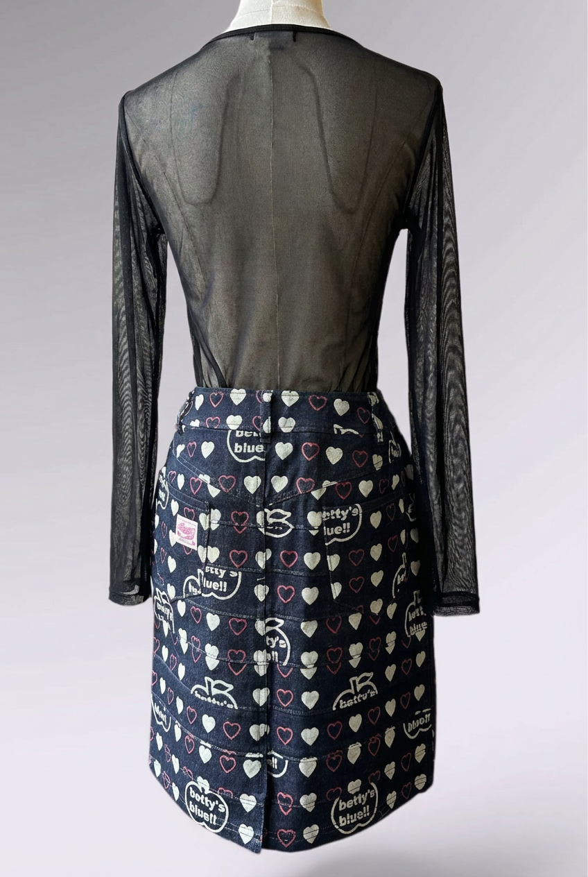 Betty’s Blue Heart Denim Mini Skirt | Japanese Vintage
