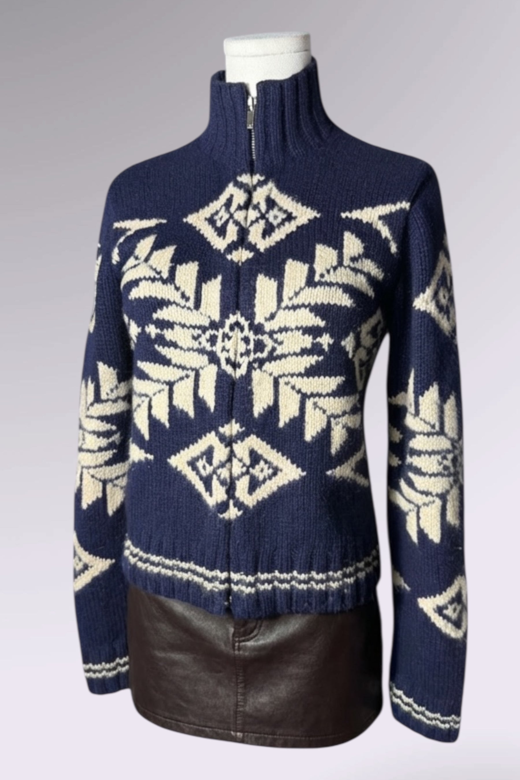 Ralph Lauren Wool Angora Zip-Up Knit | American Vintage