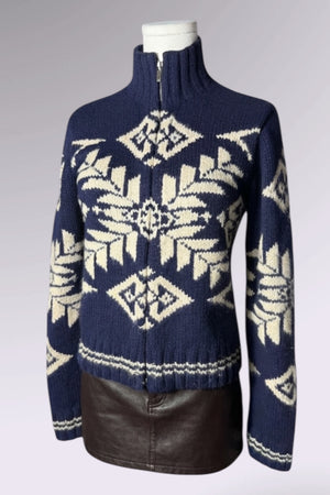 Ralph Lauren Wool Angora Zip-Up Knit | American Vintage