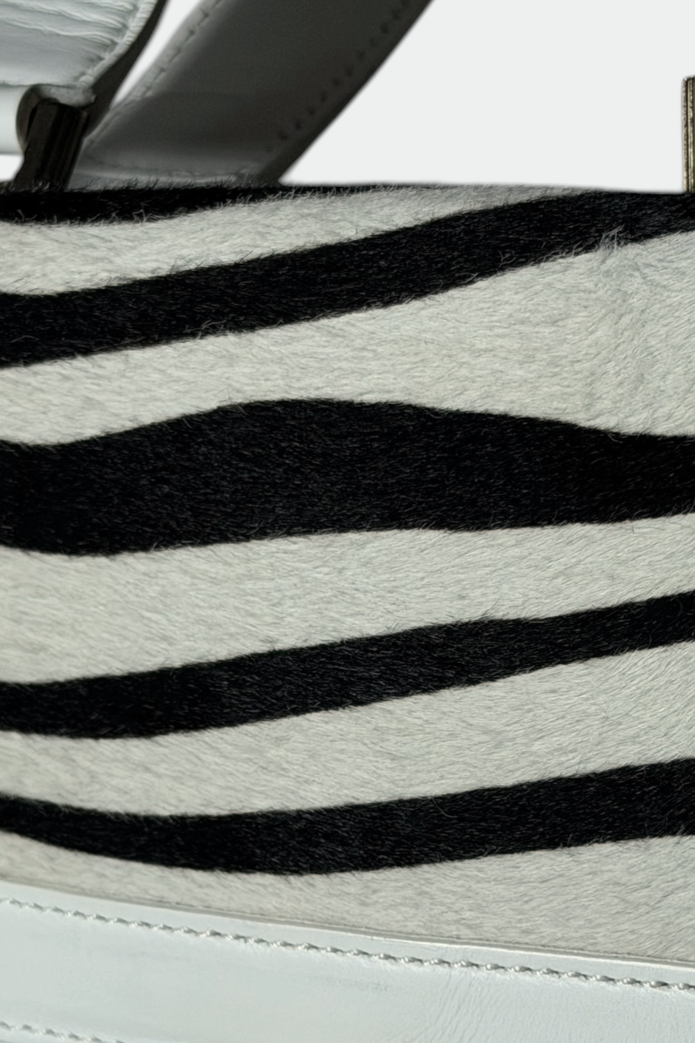 COMING SOON: JIMMY CHOO WHITE LEATHER ZEBRA PRINT CALF HAIR CHAIN BAG | BRITISH SECONDHAND