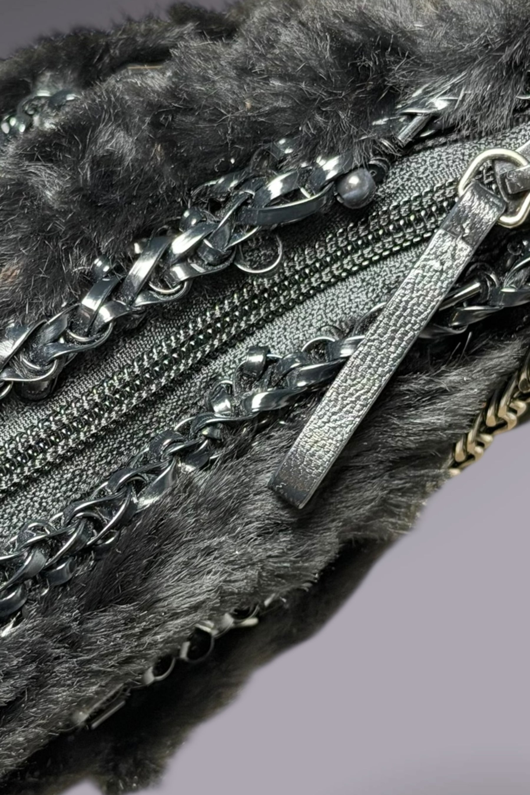 Anteprima Black Fur and Wire Shoulder Bag | Japanese Secondhand