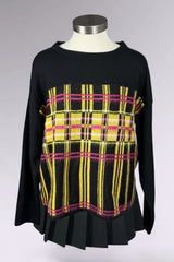 Chacok Plaid Panel Wool Cashmere Blend Sweater | French Secondhand