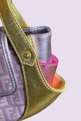 Fendi Zucchino Metallic Leather Shoulder Bag | Italian Secondhand
