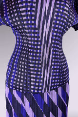 Pleats Please Issey Miyake Printed Pleated Top and Skirt Set | Japanese Secondhand