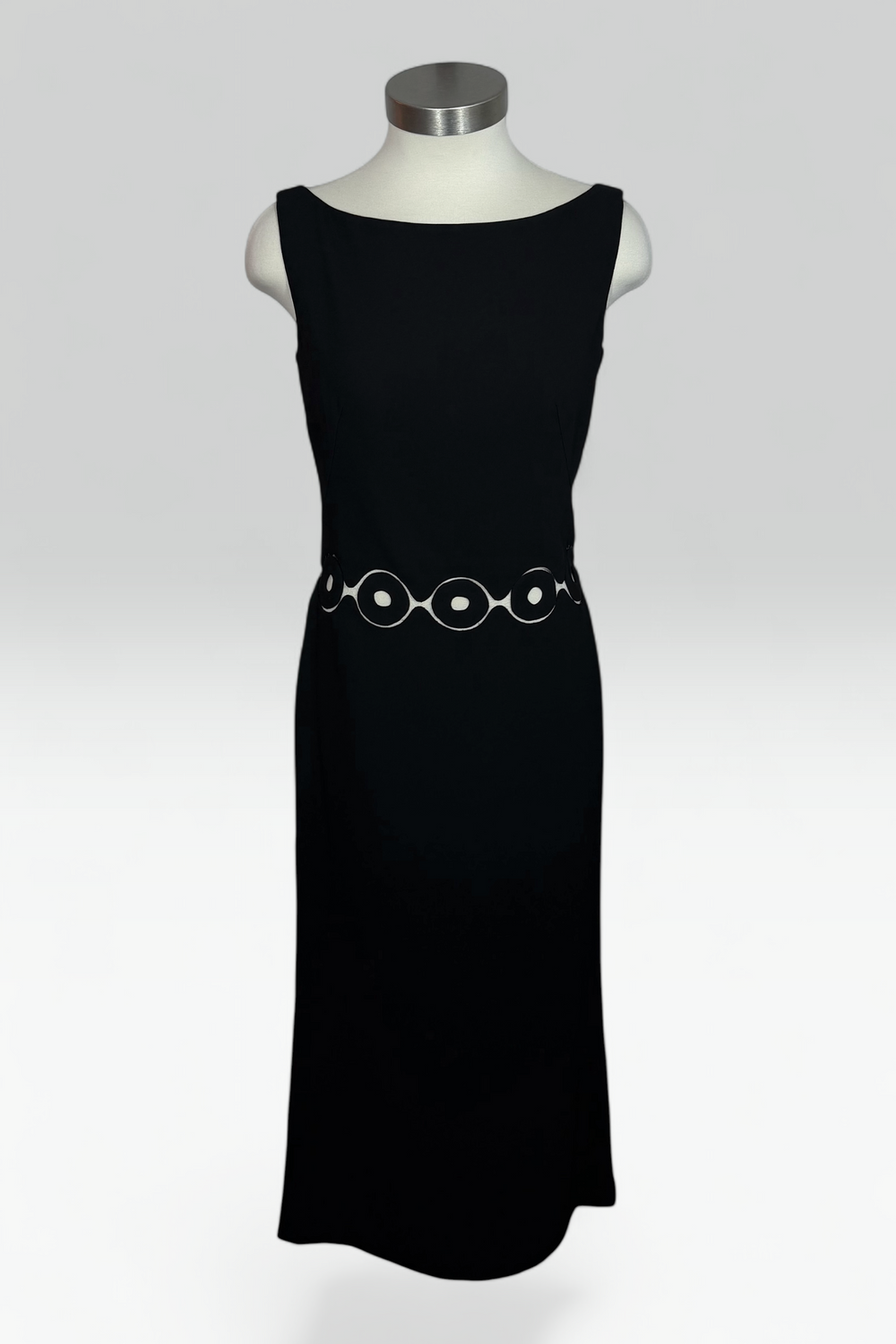 COMING SOON: SYBILLA CIRCLE CUTOUT BLACK MIDI DRESS