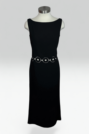 COMING SOON: SYBILLA CIRCLE CUTOUT BLACK MIDI DRESS