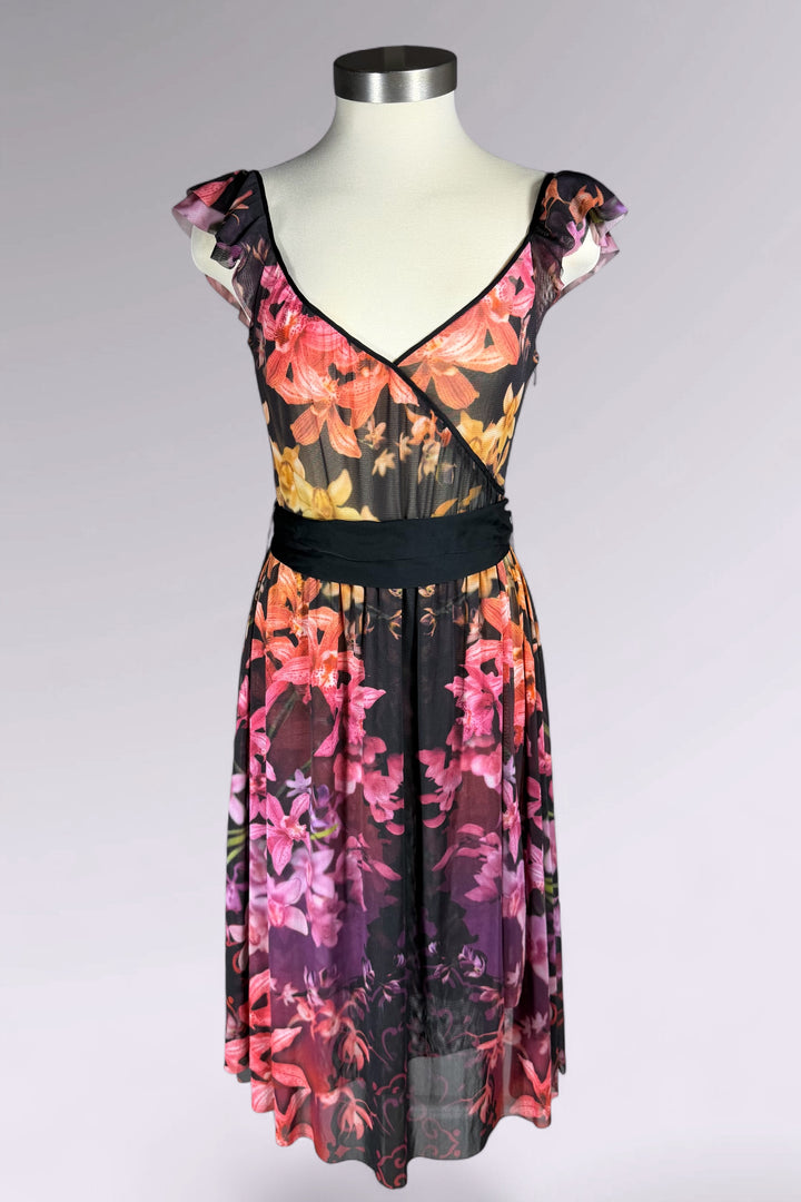 Vivienne Tam Sheer Floral Mesh Dress | Chinese Vintage