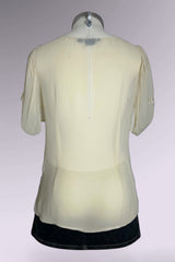 Ralph Lauren Silk Ribbon Tie Short Sleeve Blouse | American Secondhand