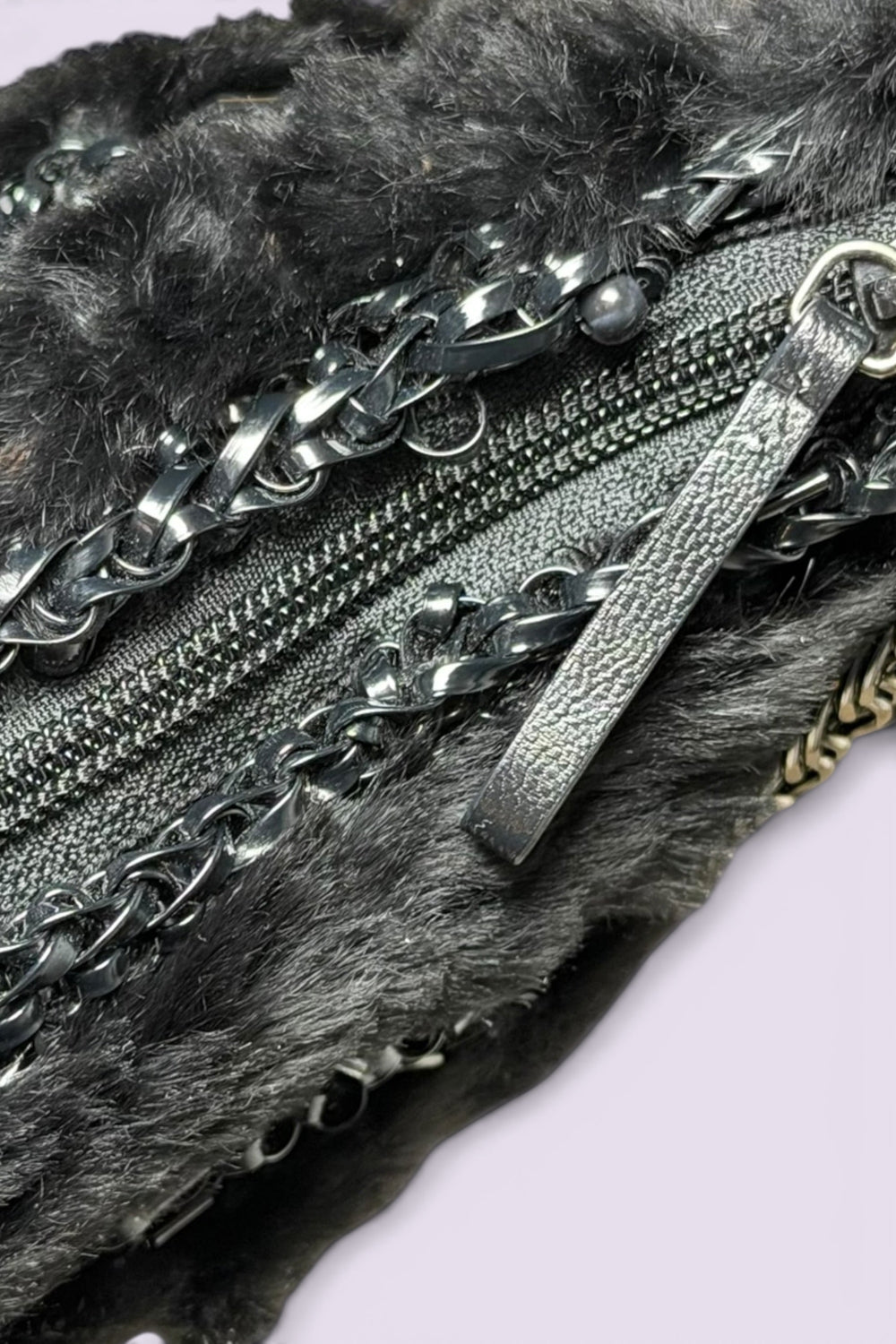 Anteprima Black Fur and Wire Shoulder Bag | Japanese Secondhand