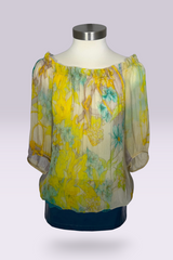 Patrizia Pepe Floral Silk Off Shoulder Blouse | Italian Secondhand