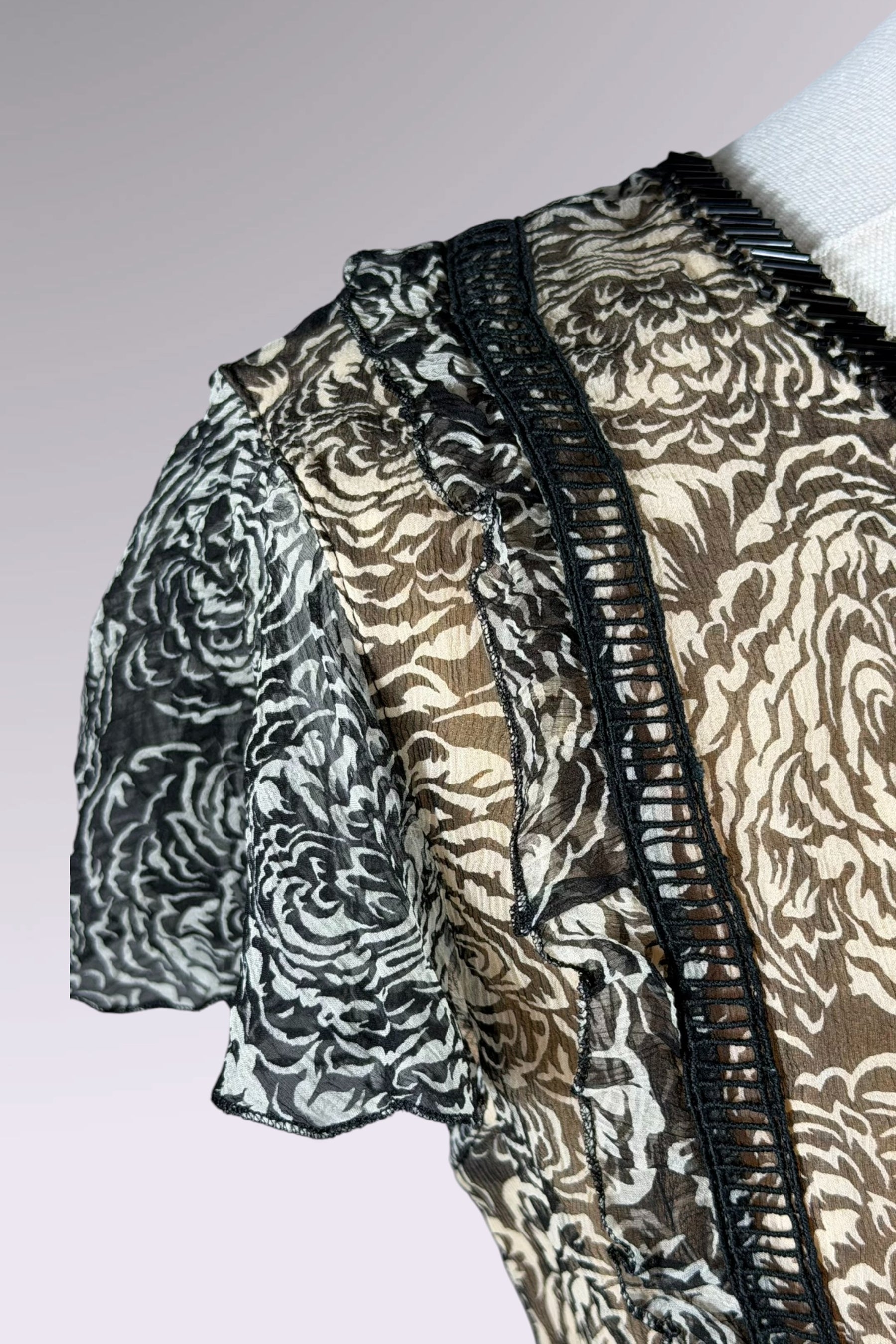 Blumarine Silk Floral Beaded Top | Italian Vintage