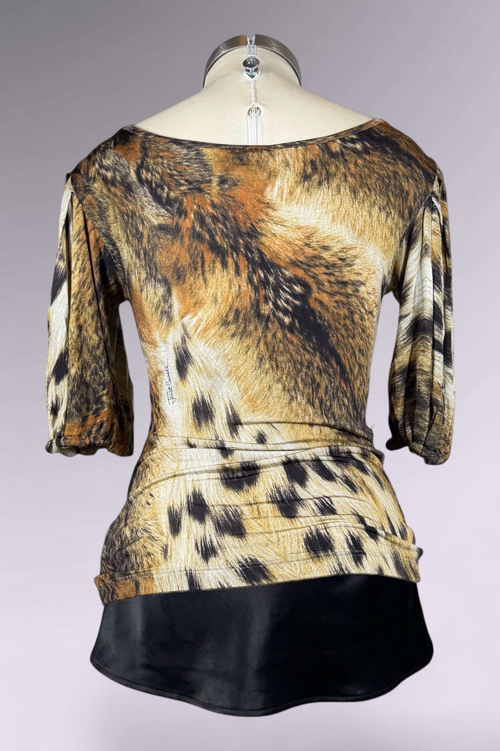 Just Cavalli Leopard Print Ruched Top | Italian Vintage