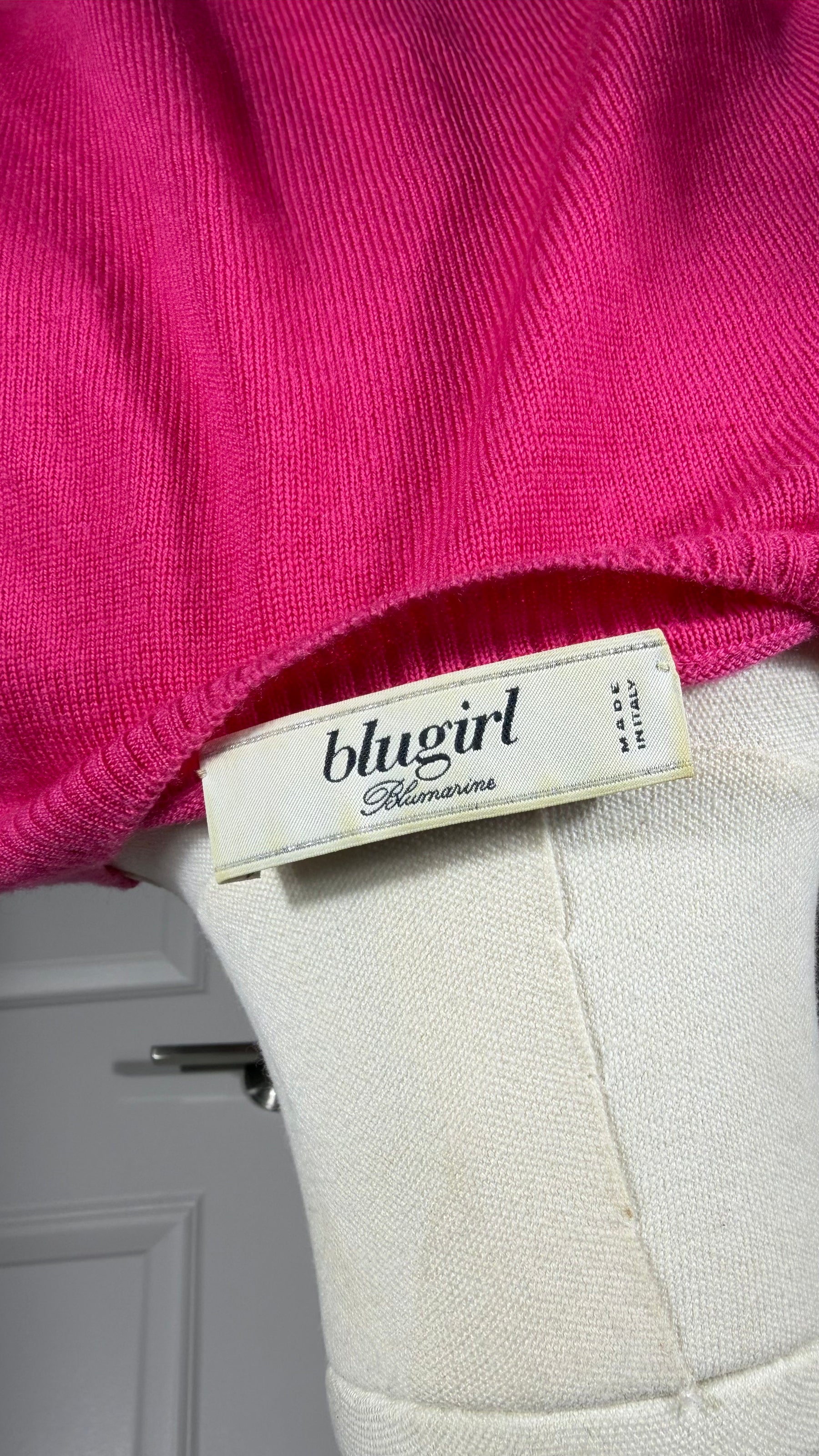 Blugirl Blumarine Pink Virgin Wool Cardigan | Italian Vintage