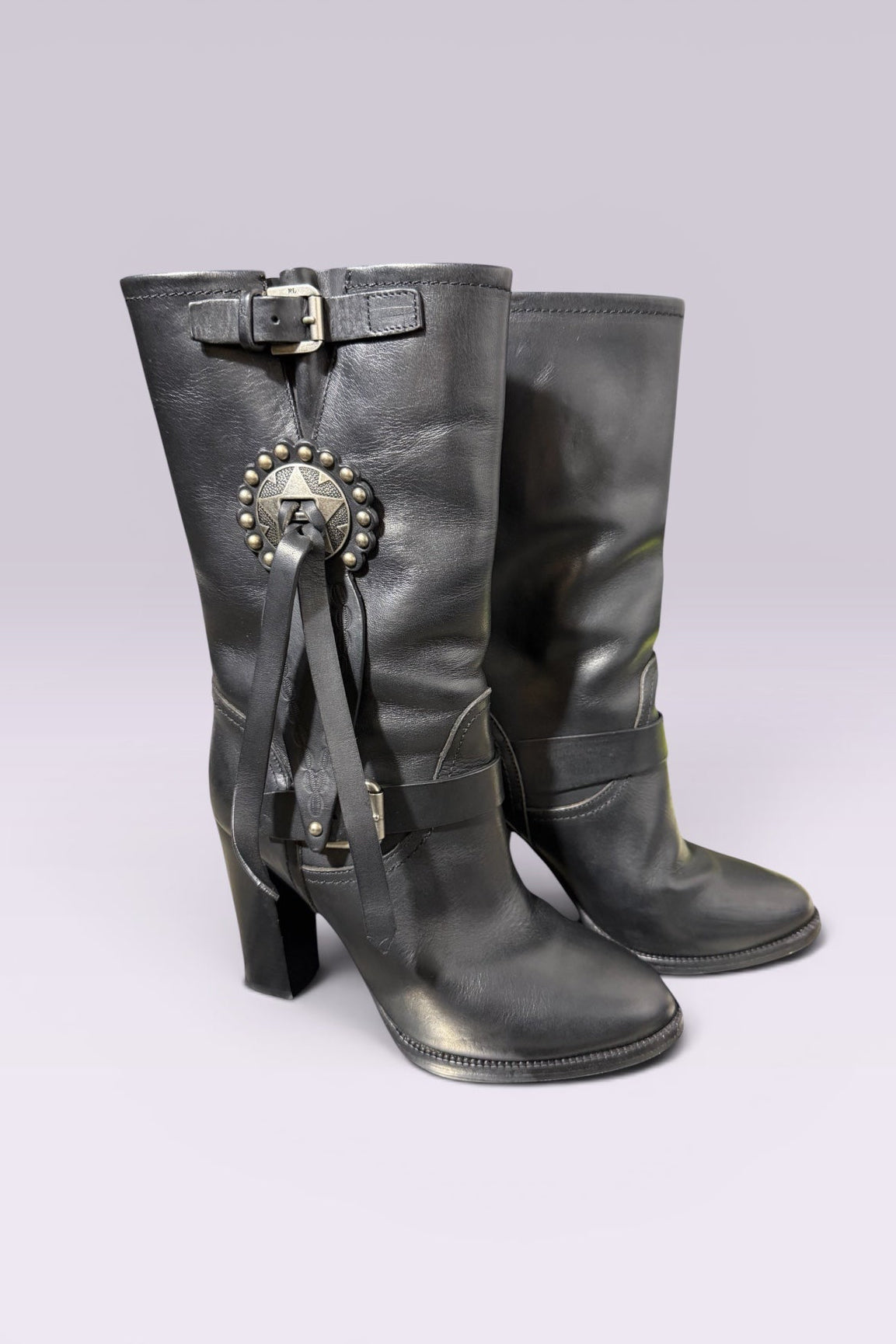 Ralph Lauren Collection Leather Concho Boots | American Secondhand