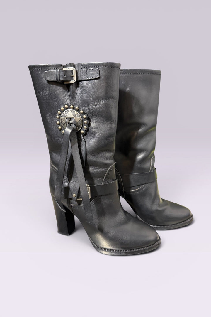 Ralph Lauren Collection Leather Concho Boots | American Secondhand