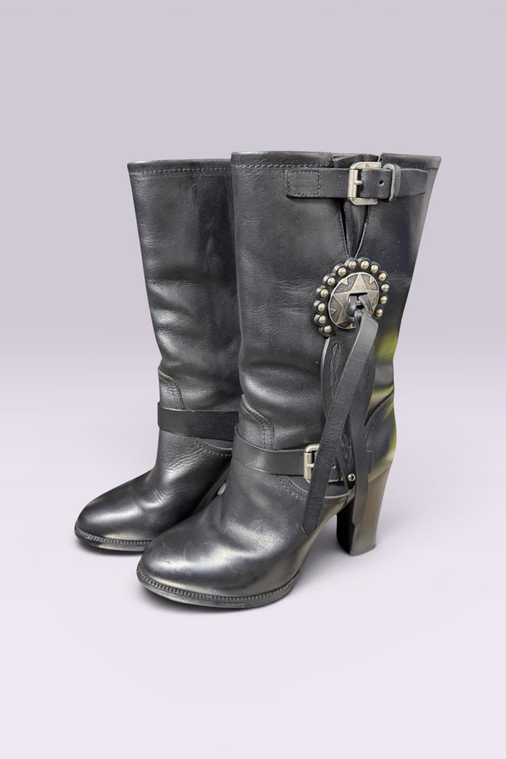 Ralph Lauren Collection Leather Concho Boots | American Secondhand