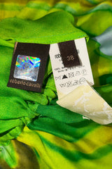 Roberto Cavalli 1996 Green Abstract Silk Hooded Tunic | Italian Vintage