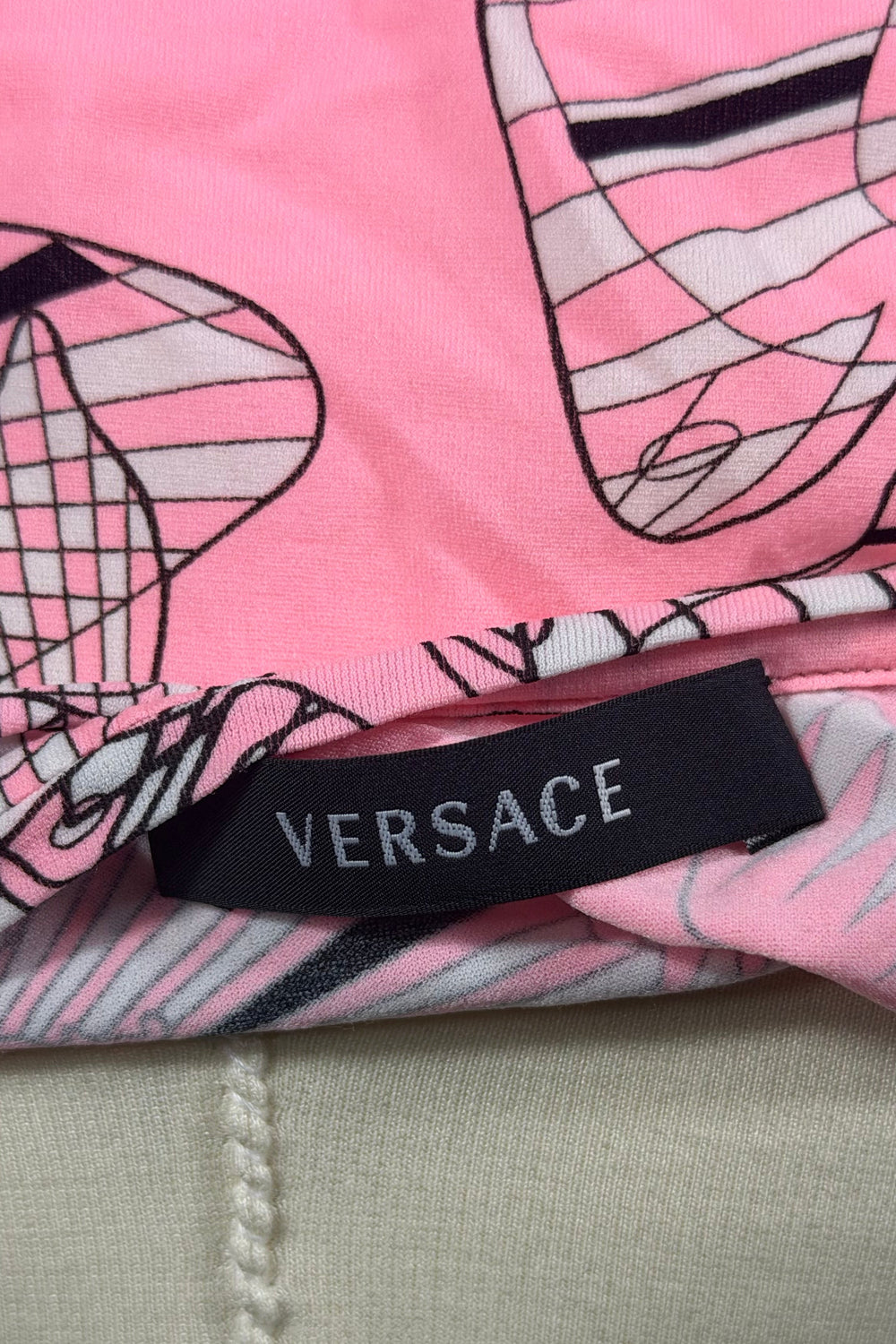 Versace Abstract Butterfly Print Long Sleeve Top | Italian Vintage