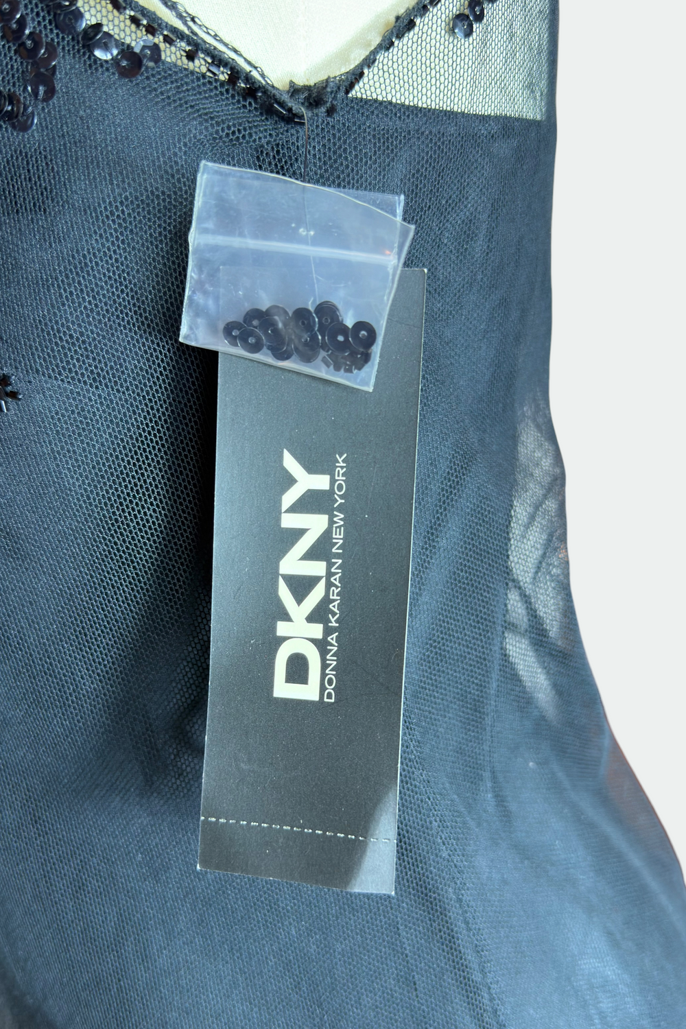 DKNY EMBELLISHED MESH LAYERED TOP | AMERICAN VINTAGE