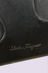 Salvatore Ferragamo Cutout Leather & Canvas Bag | Italian Secondhand
