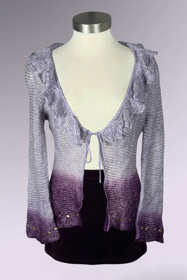 Roberto Cavalli CLASS Ombré Mohair Knit Tie Front Cardigan | Italian Secondhand