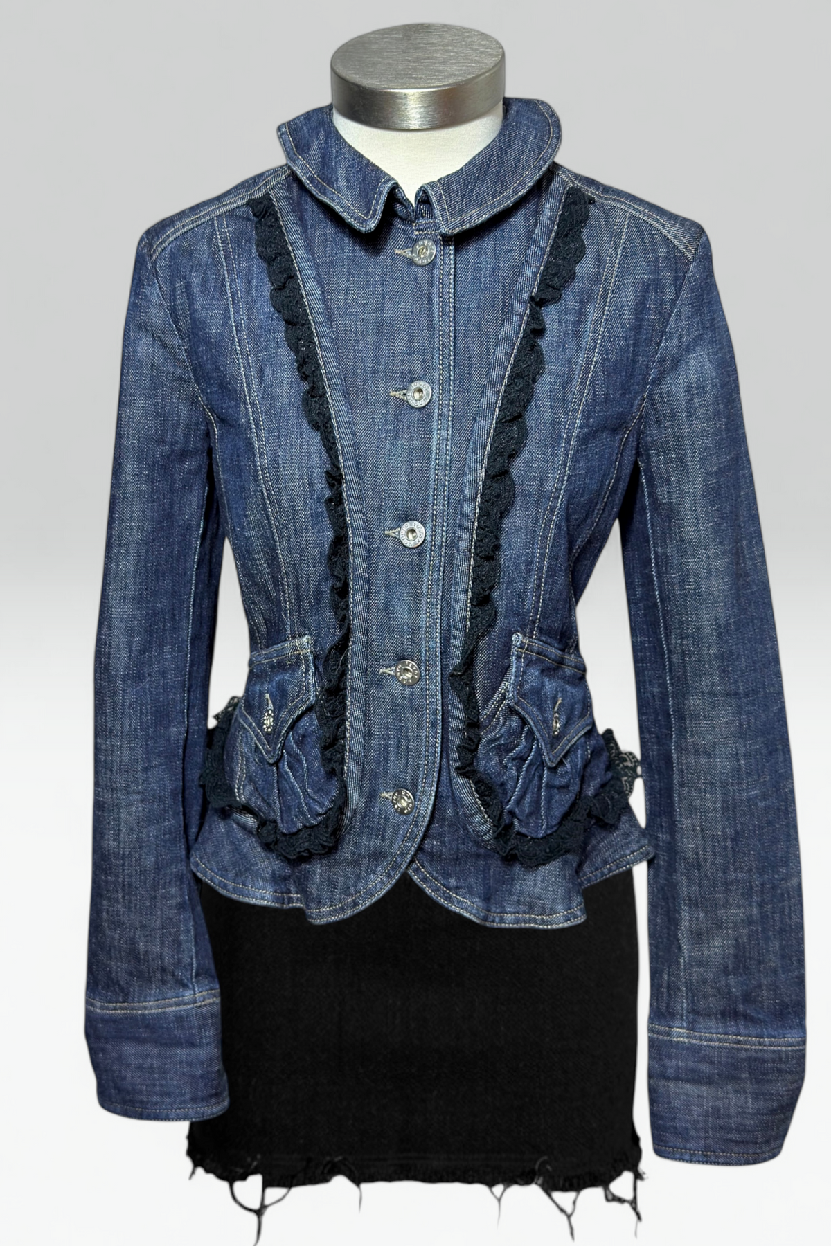 Coming soon: ungaro fever Emanuel ungaro Denim Lace Trim Jacket