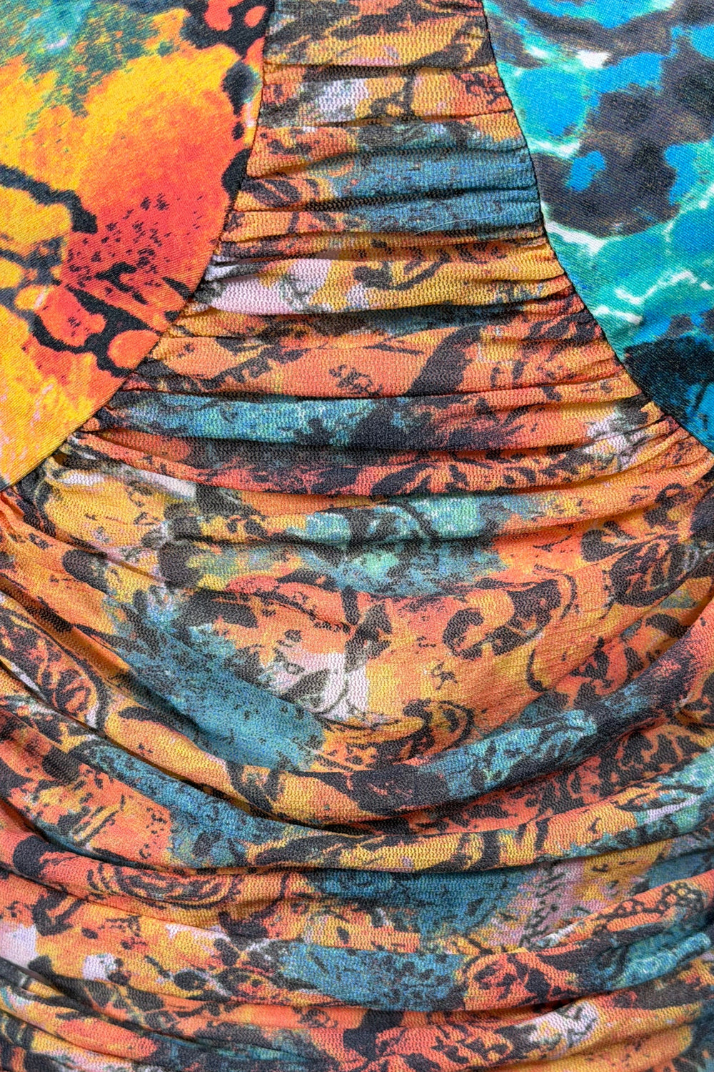 Issey Miyake Abstract Print Ruched Tank Top | Japanese Vintage