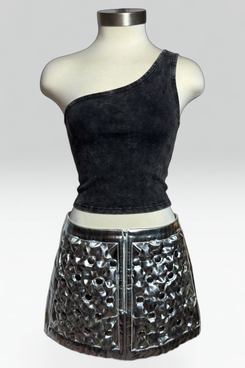 COMING SOON: Courrèges Resort 2017 Metallic Silver Cutout Mini Skirt