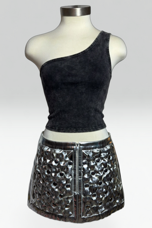 COMING SOON: Courrèges Resort 2017 Metallic Silver Cutout Mini Skirt