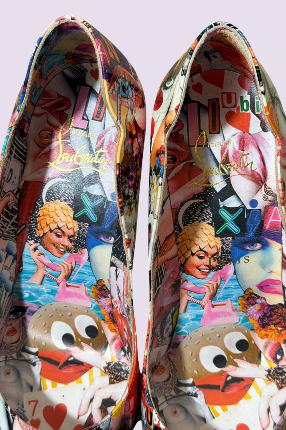 Christian Louboutin Collage Print Pumps Red Bottom | French Secondhand