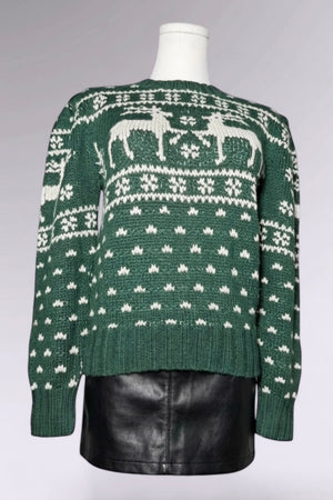 Ralph Lauren Roughwear Reindeer Hand-Knit Wool Sweater | American Vintage