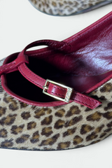 COMING SOON: FENDI LEOPARD PRINT RED LEATHER T-STRAP KITTEN HEELS | ITALIAN SECONDHAND