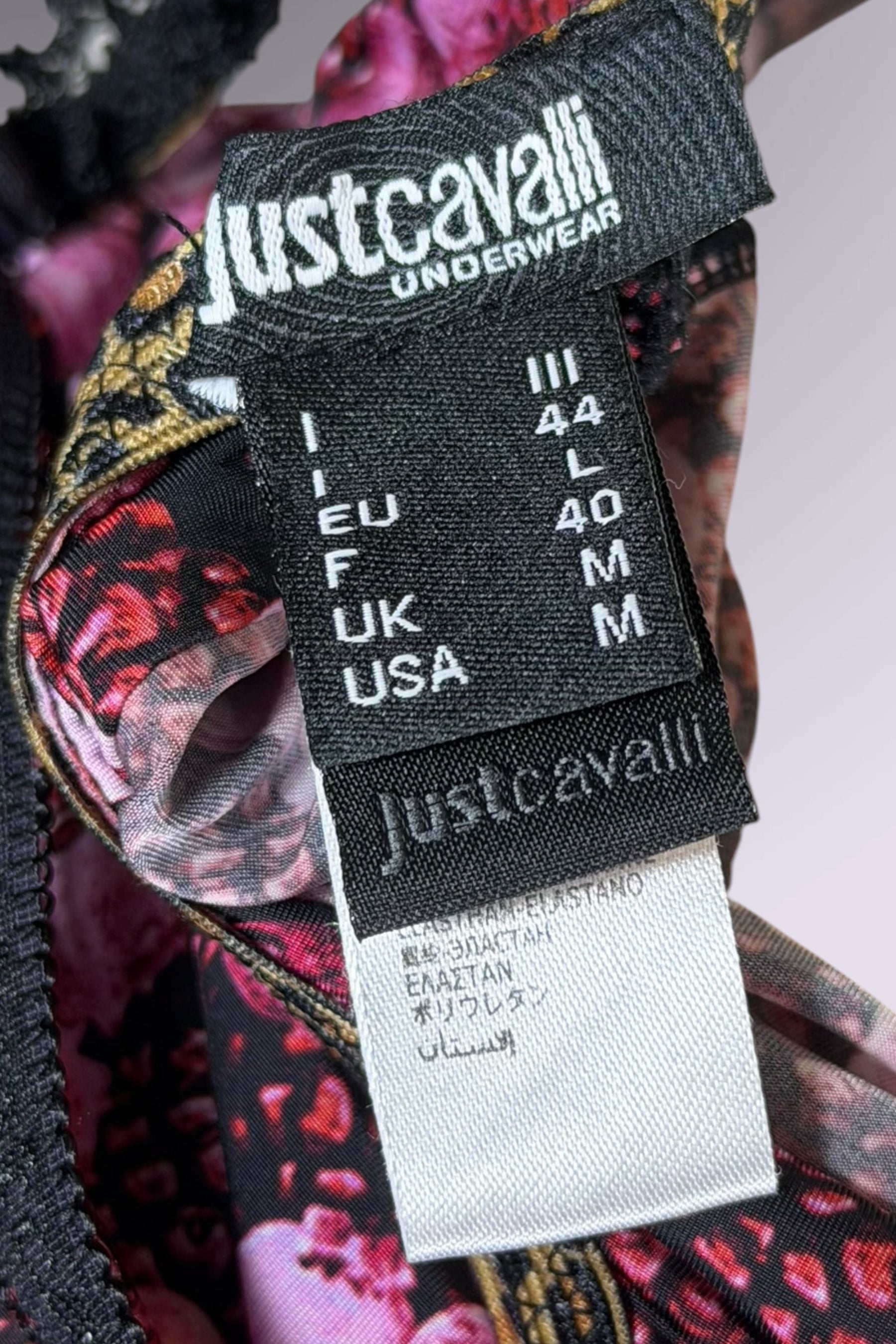 Just Cavalli Berry Print Leopard and Lace Trim Camisole | Italian Secondhand